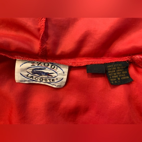 Vintage Izod Lacoste Windbreaker with hoodie, Size XL, color red - Picture 2 of 8